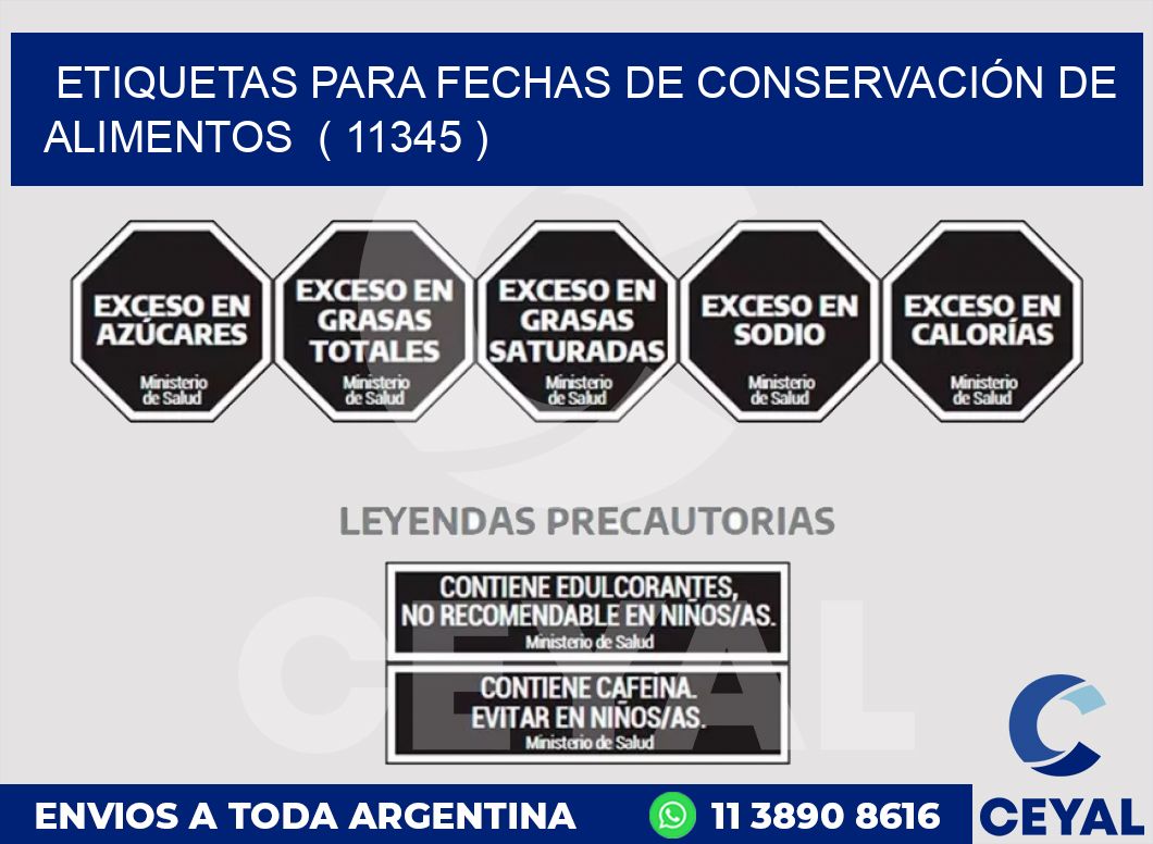 ETIQUETAS PARA FECHAS DE CONSERVACIÓN DE ALIMENTOS  ( 11345 )