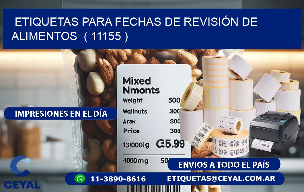 ETIQUETAS PARA FECHAS DE REVISIÓN DE ALIMENTOS  ( 11155 )