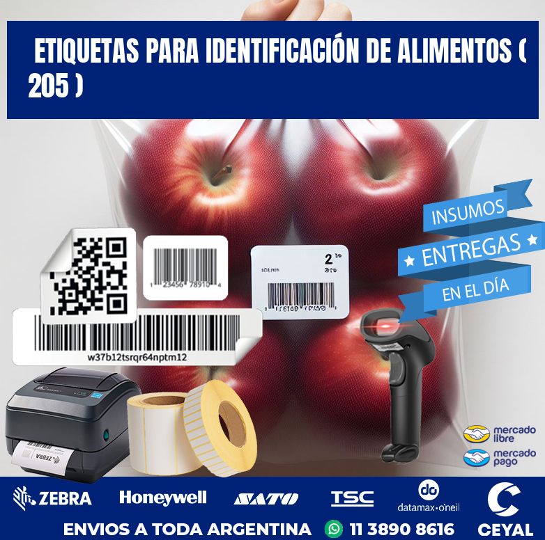 ETIQUETAS PARA IDENTIFICACIÓN DE ALIMENTOS ( 205 )