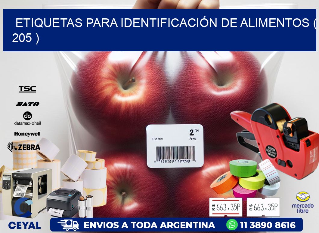 ETIQUETAS PARA IDENTIFICACIÓN DE ALIMENTOS ( 205 )