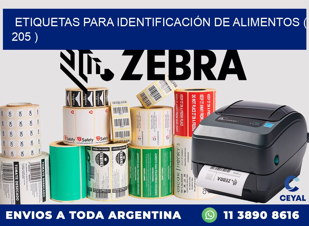ETIQUETAS PARA IDENTIFICACIÓN DE ALIMENTOS ( 205 )