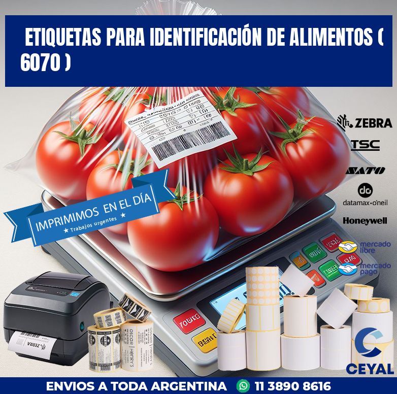 ETIQUETAS PARA IDENTIFICACIÓN DE ALIMENTOS ( 6070 )
