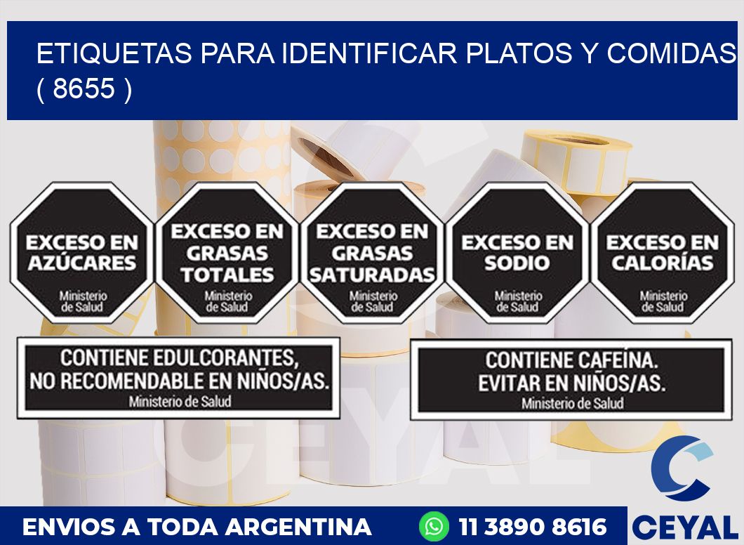 ETIQUETAS PARA IDENTIFICAR PLATOS Y COMIDAS  ( 8655 )