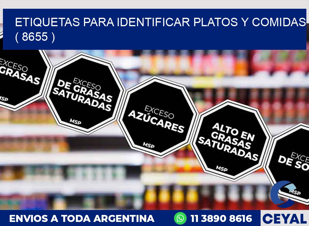 ETIQUETAS PARA IDENTIFICAR PLATOS Y COMIDAS  ( 8655 )