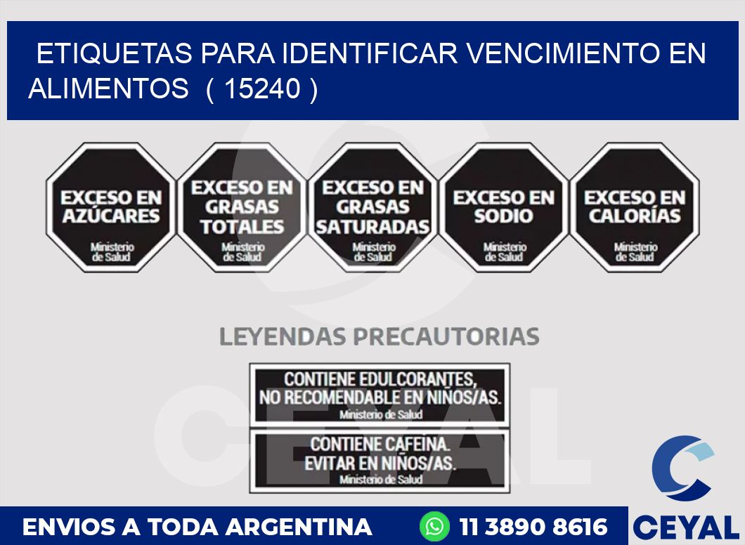 ETIQUETAS PARA IDENTIFICAR VENCIMIENTO EN ALIMENTOS  ( 15240 )