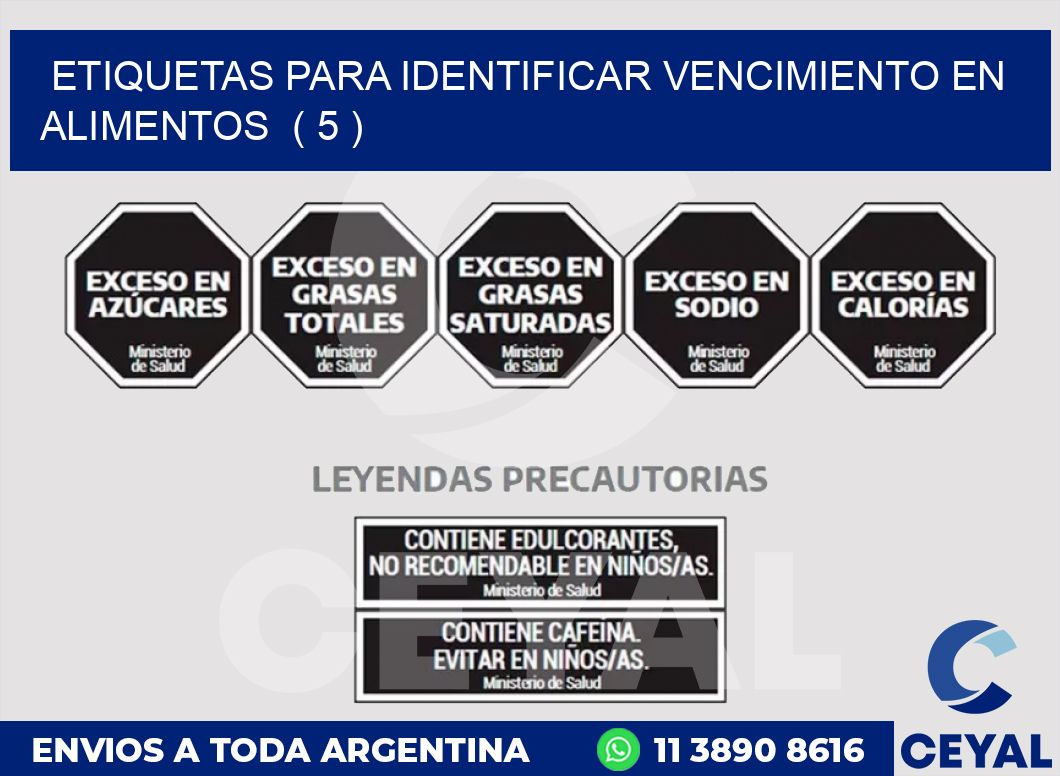 ETIQUETAS PARA IDENTIFICAR VENCIMIENTO EN ALIMENTOS  ( 5 )