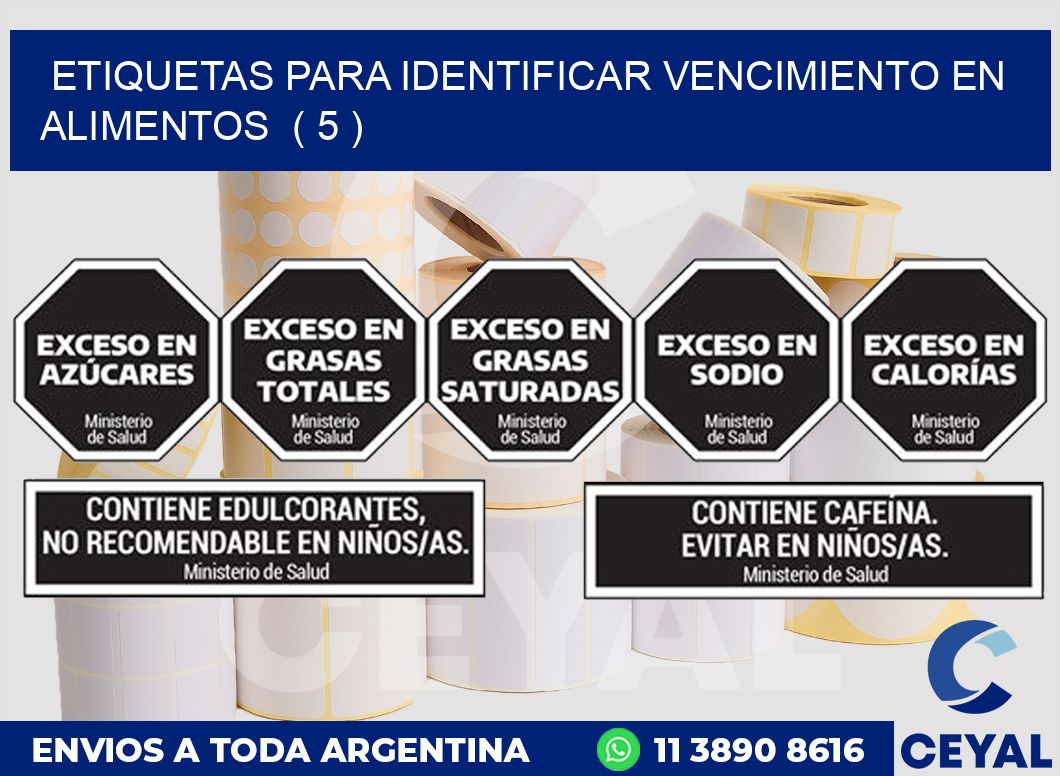 ETIQUETAS PARA IDENTIFICAR VENCIMIENTO EN ALIMENTOS  ( 5 )