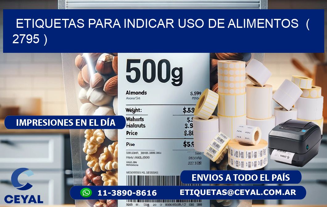 ETIQUETAS PARA INDICAR USO DE ALIMENTOS  ( 2795 )