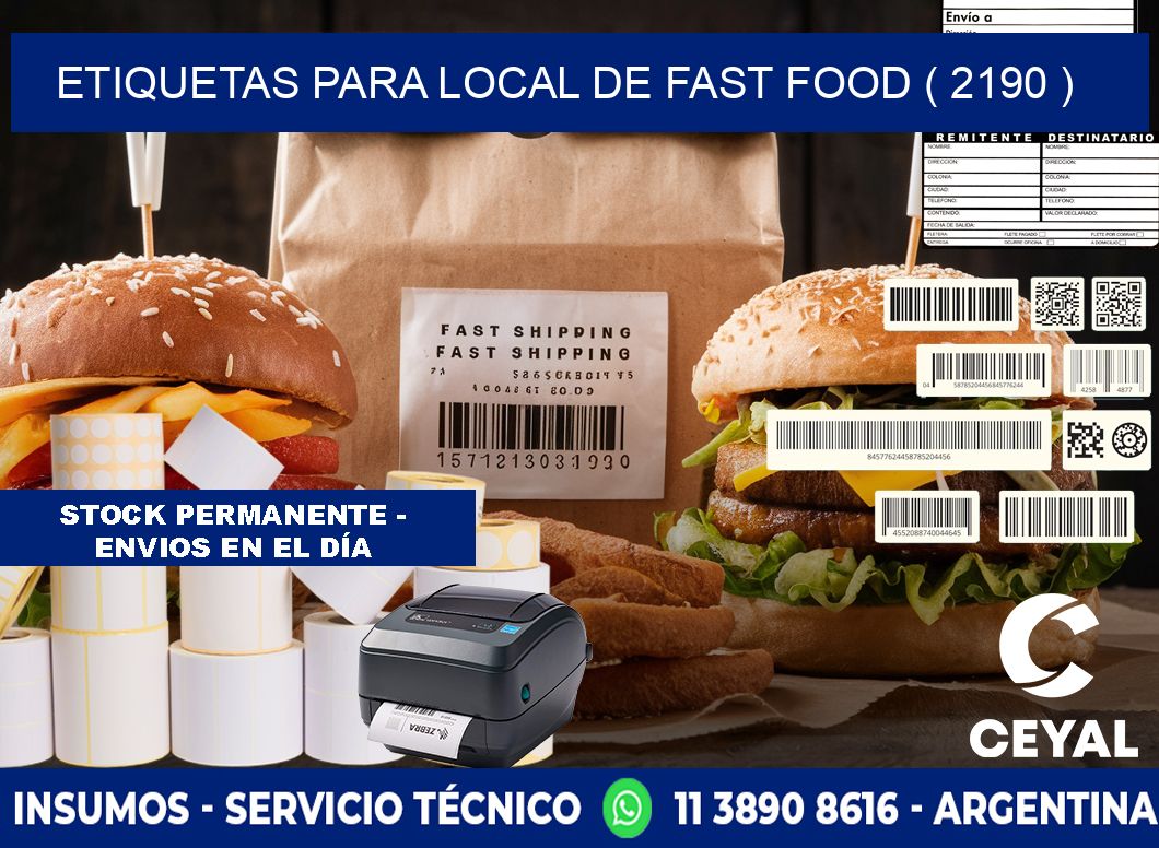 ETIQUETAS PARA LOCAL DE FAST FOOD ( 2190 )