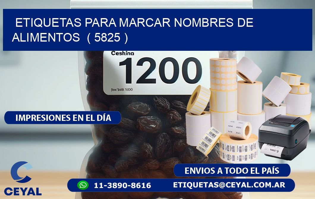 ETIQUETAS PARA MARCAR NOMBRES DE ALIMENTOS  ( 5825 )