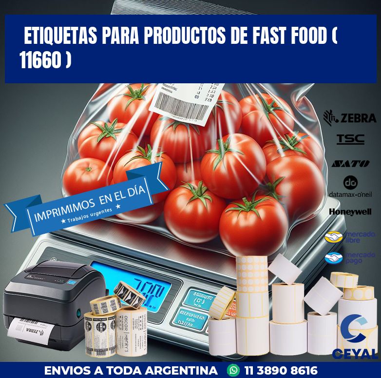 ETIQUETAS PARA PRODUCTOS DE FAST FOOD ( 11660 )