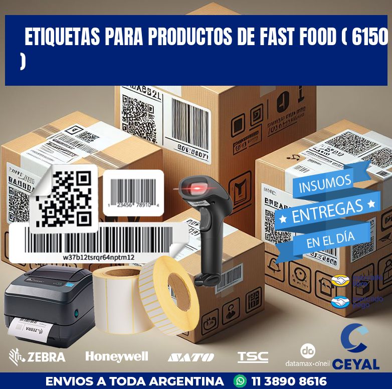 ETIQUETAS PARA PRODUCTOS DE FAST FOOD ( 6150 )