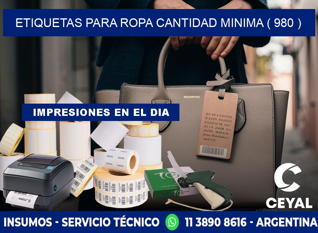 ETIQUETAS PARA ROPA CANTIDAD MINIMA ( 980 )