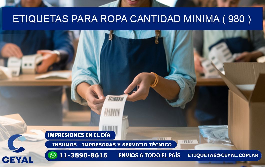 ETIQUETAS PARA ROPA CANTIDAD MINIMA ( 980 )