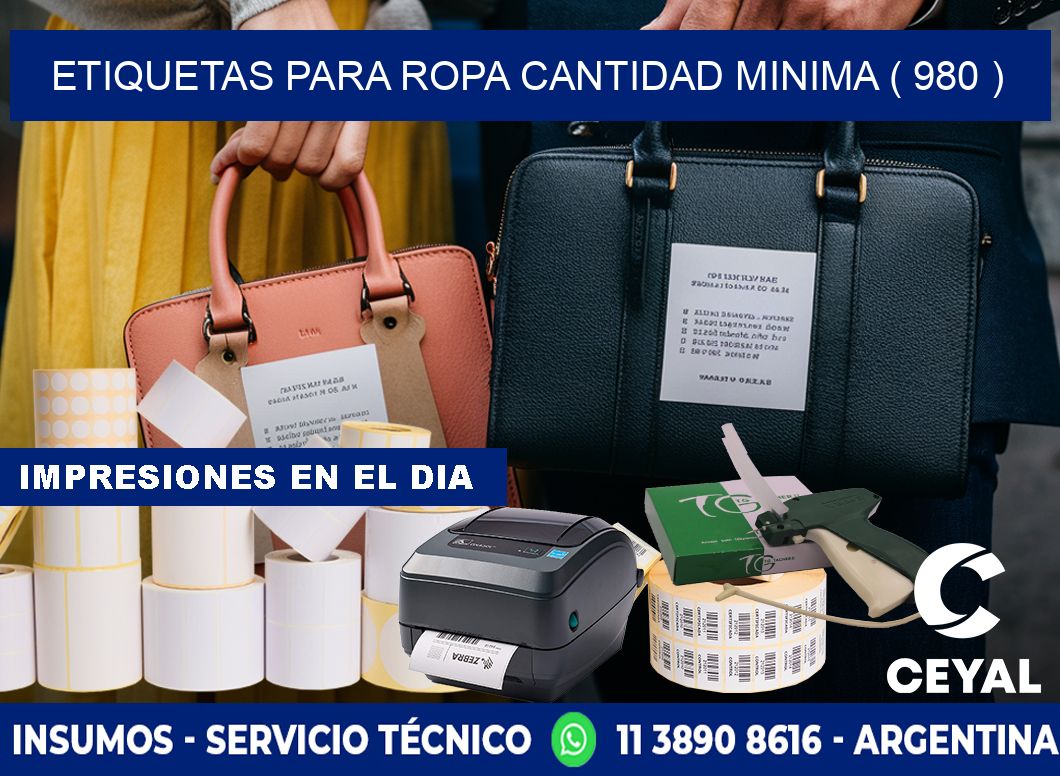 ETIQUETAS PARA ROPA CANTIDAD MINIMA ( 980 )