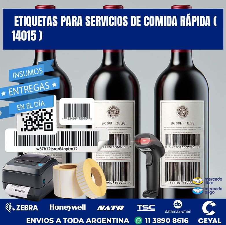 ETIQUETAS PARA SERVICIOS DE COMIDA RÁPIDA ( 14015 )