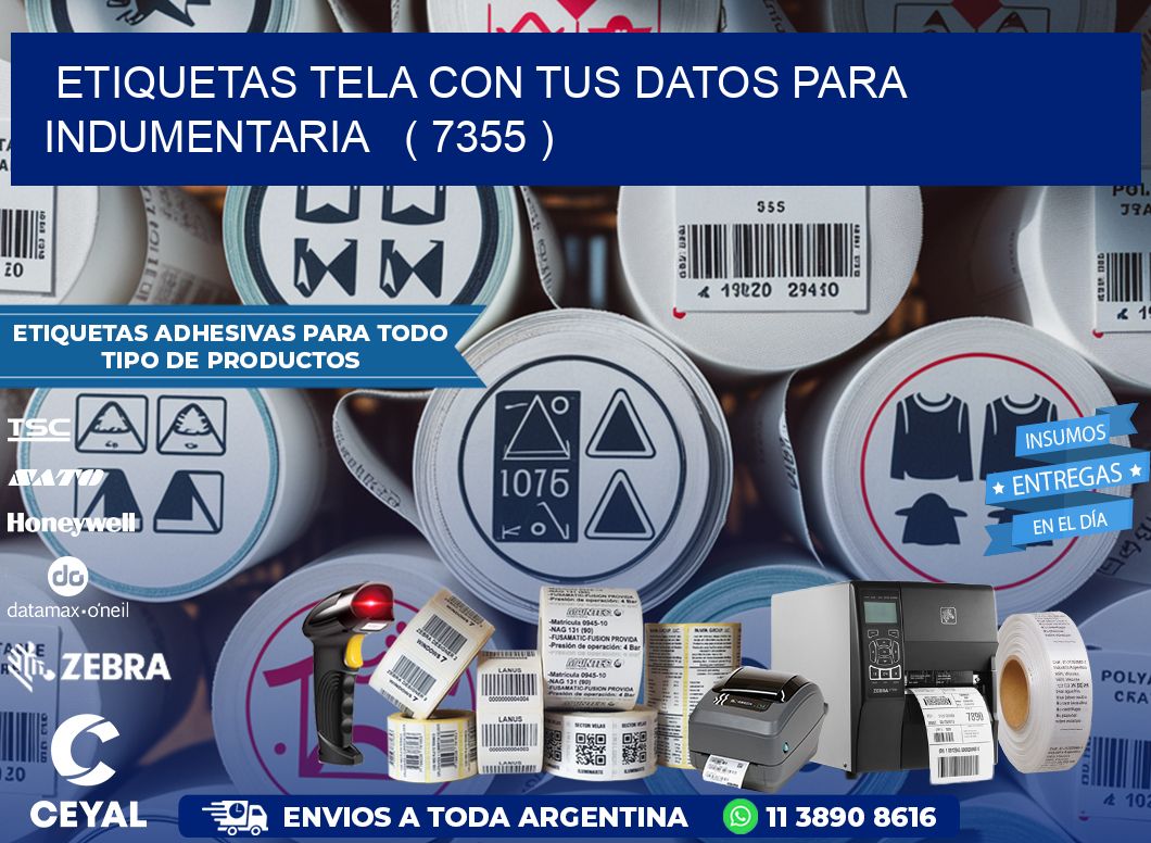 ETIQUETAS TELA CON TUS DATOS PARA INDUMENTARIA   ( 7355 )
