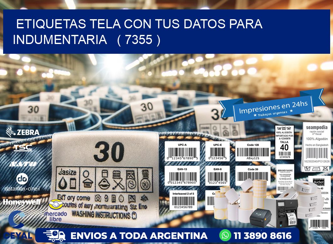 ETIQUETAS TELA CON TUS DATOS PARA INDUMENTARIA   ( 7355 )