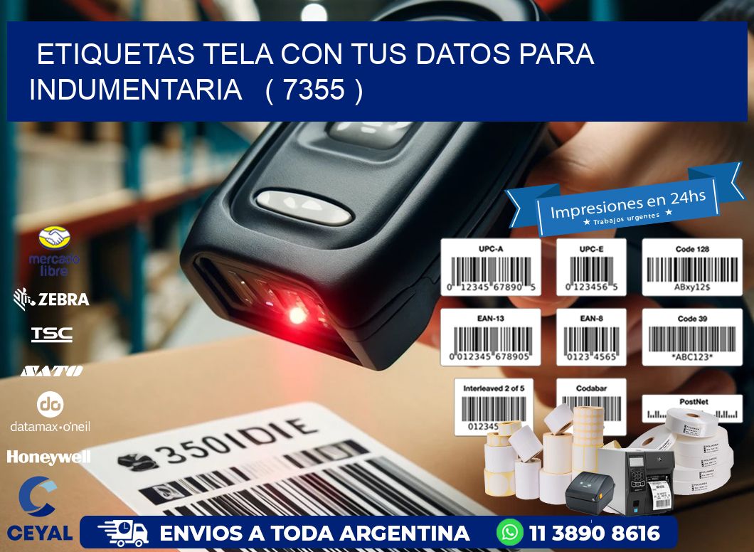 ETIQUETAS TELA CON TUS DATOS PARA INDUMENTARIA   ( 7355 )