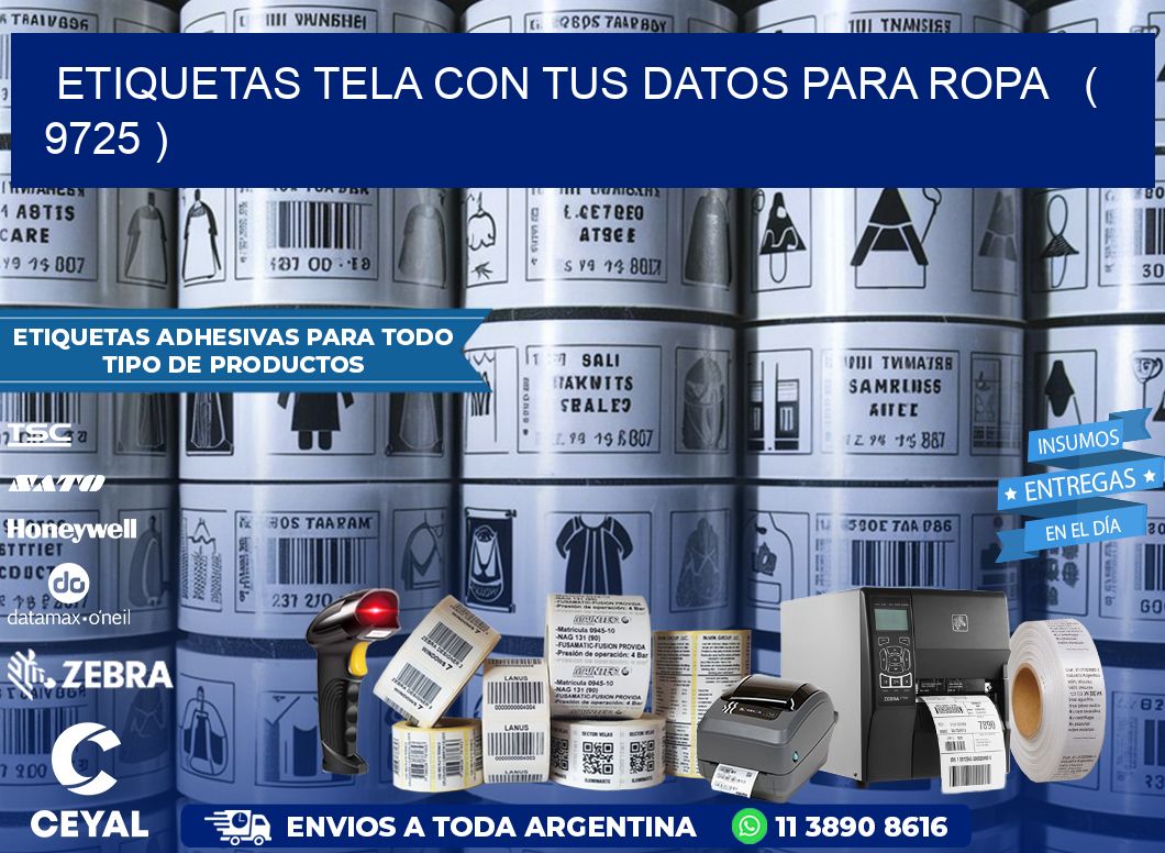 ETIQUETAS TELA CON TUS DATOS PARA ROPA   ( 9725 )