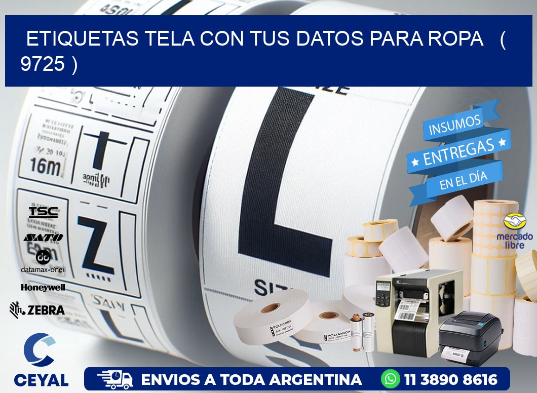 ETIQUETAS TELA CON TUS DATOS PARA ROPA   ( 9725 )