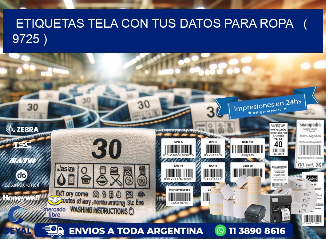 ETIQUETAS TELA CON TUS DATOS PARA ROPA   ( 9725 )