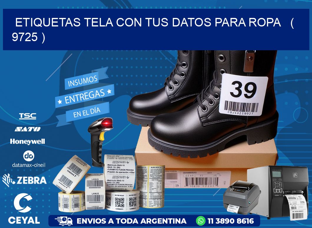 ETIQUETAS TELA CON TUS DATOS PARA ROPA   ( 9725 )