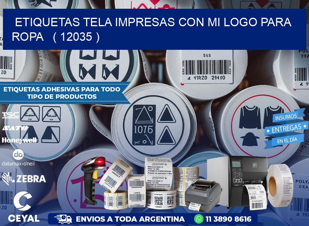 ETIQUETAS TELA IMPRESAS CON MI LOGO PARA ROPA   ( 12035 )