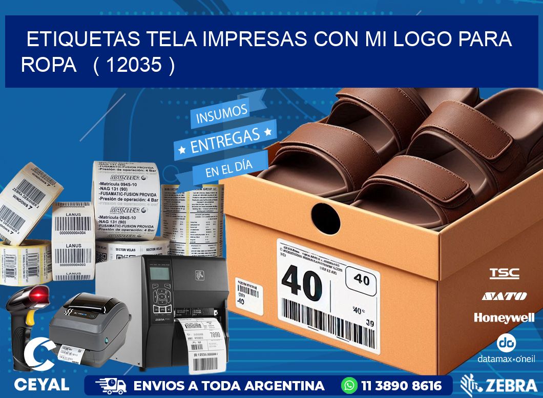 ETIQUETAS TELA IMPRESAS CON MI LOGO PARA ROPA   ( 12035 )