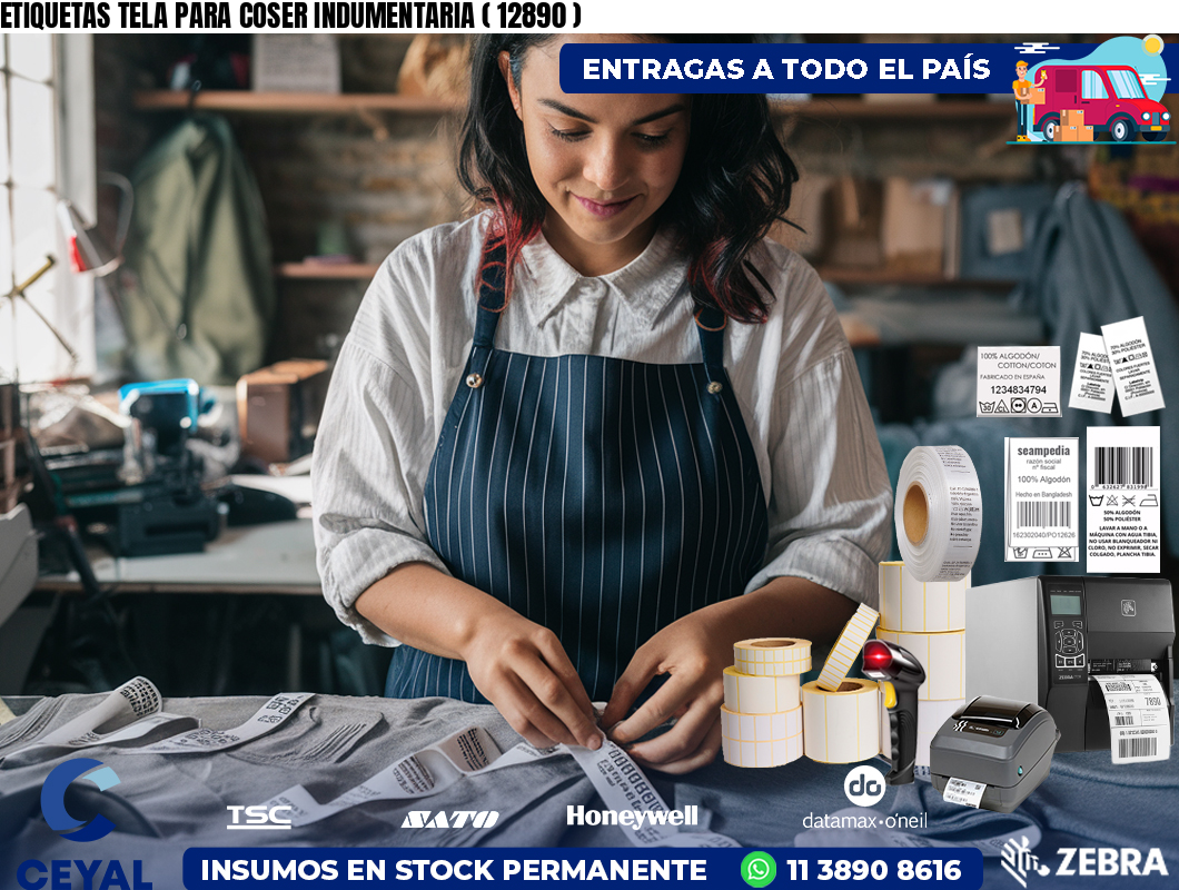 ETIQUETAS TELA PARA COSER INDUMENTARIA ( 12890 )
