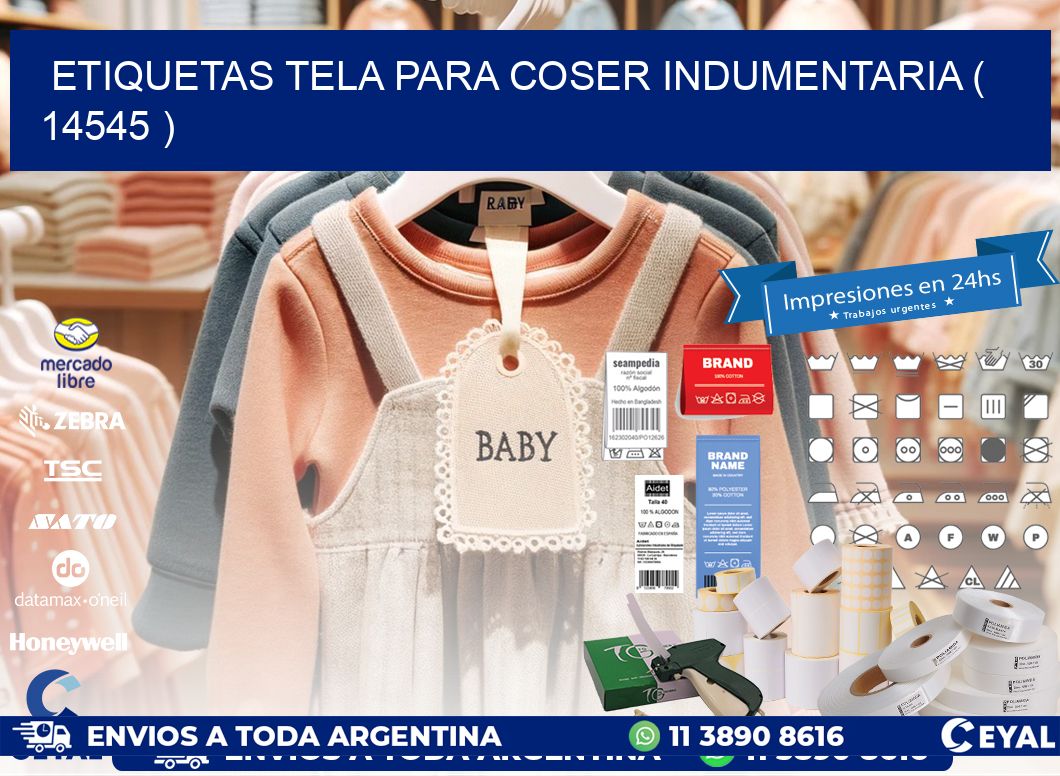 ETIQUETAS TELA PARA COSER INDUMENTARIA ( 14545 )
