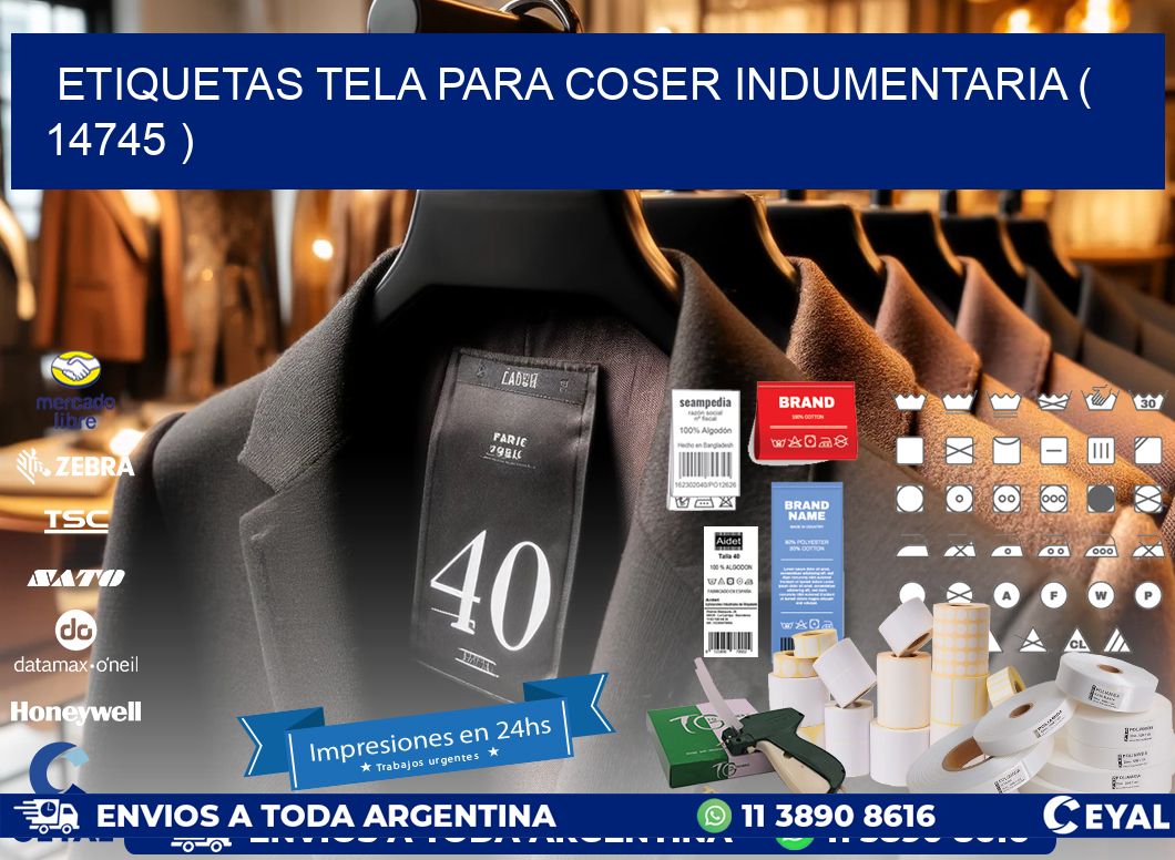 ETIQUETAS TELA PARA COSER INDUMENTARIA ( 14745 )