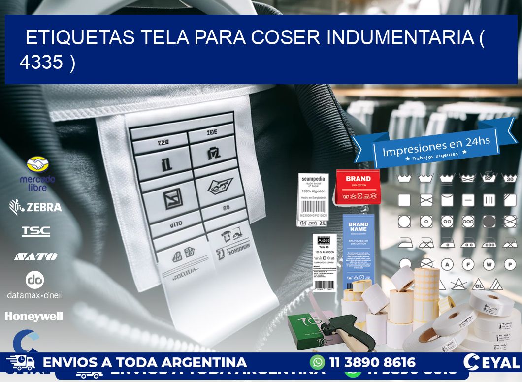 ETIQUETAS TELA PARA COSER INDUMENTARIA ( 4335 )