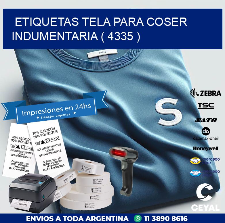 ETIQUETAS TELA PARA COSER INDUMENTARIA ( 4335 )