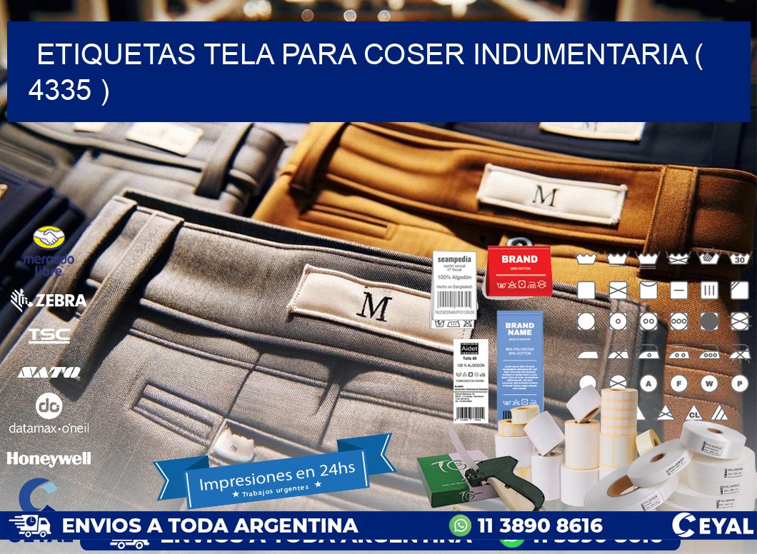 ETIQUETAS TELA PARA COSER INDUMENTARIA ( 4335 )