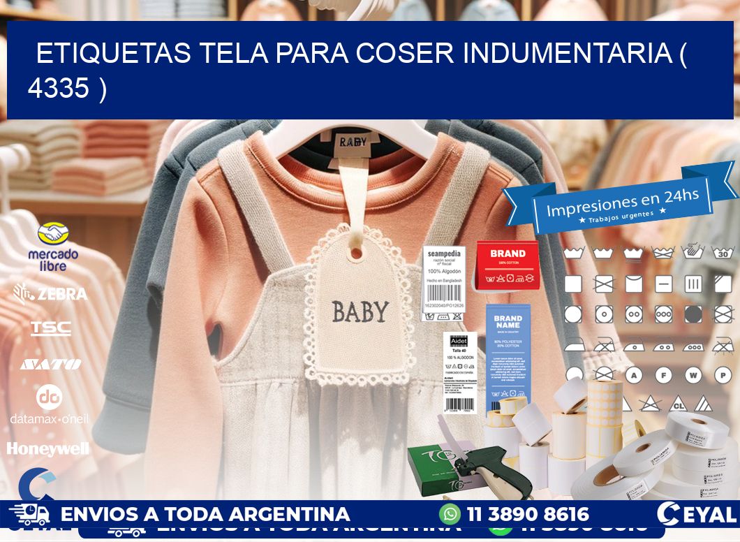 ETIQUETAS TELA PARA COSER INDUMENTARIA ( 4335 )