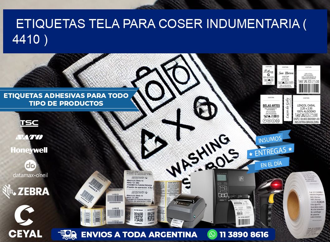 ETIQUETAS TELA PARA COSER INDUMENTARIA ( 4410 )
