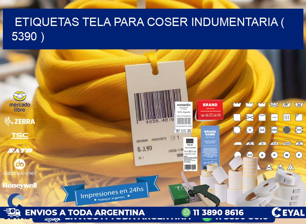 ETIQUETAS TELA PARA COSER INDUMENTARIA ( 5390 )