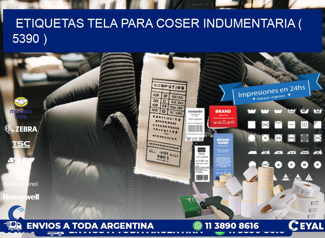 ETIQUETAS TELA PARA COSER INDUMENTARIA ( 5390 )