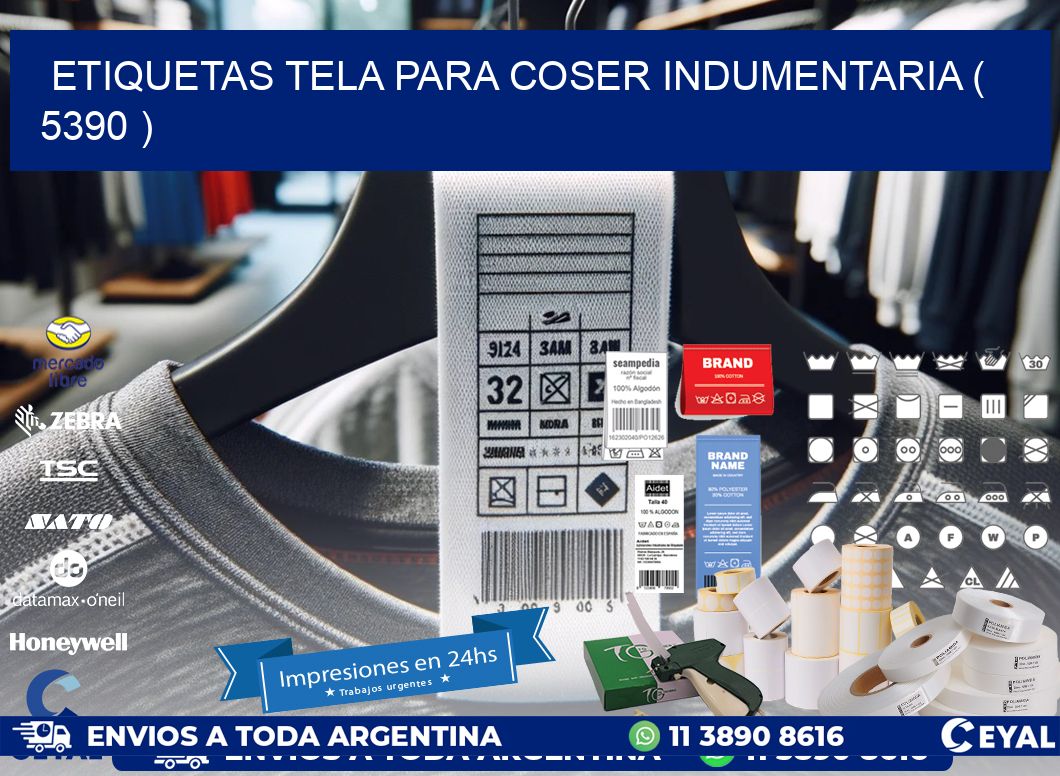 ETIQUETAS TELA PARA COSER INDUMENTARIA ( 5390 )