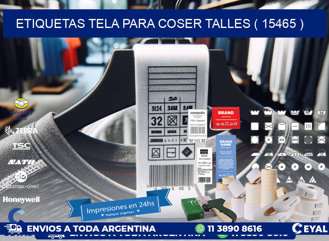 ETIQUETAS TELA PARA COSER TALLES ( 15465 )