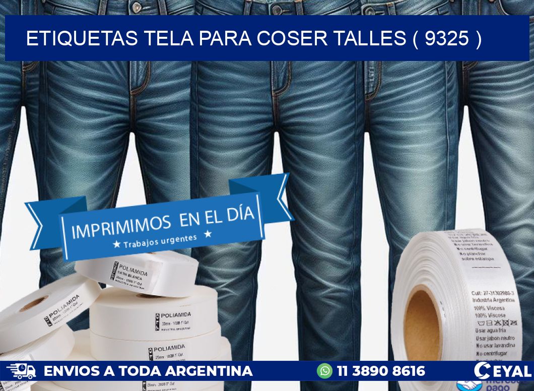 ETIQUETAS TELA PARA COSER TALLES ( 9325 )