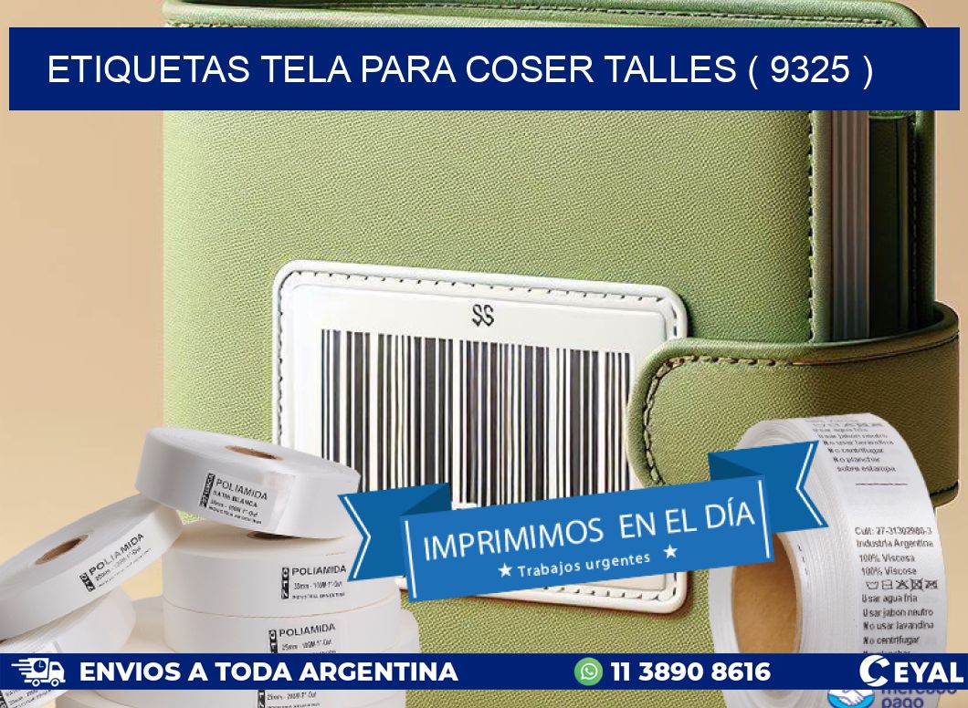ETIQUETAS TELA PARA COSER TALLES ( 9325 )