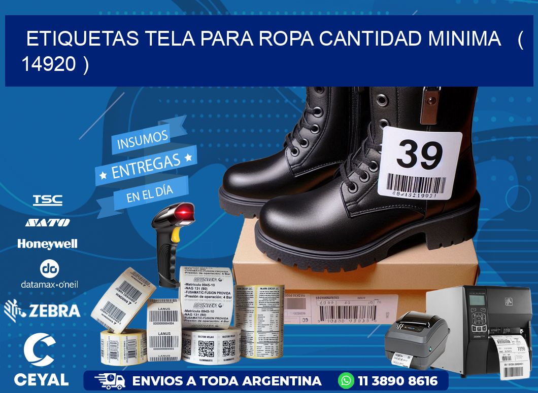 ETIQUETAS TELA PARA ROPA CANTIDAD MINIMA   ( 14920 )