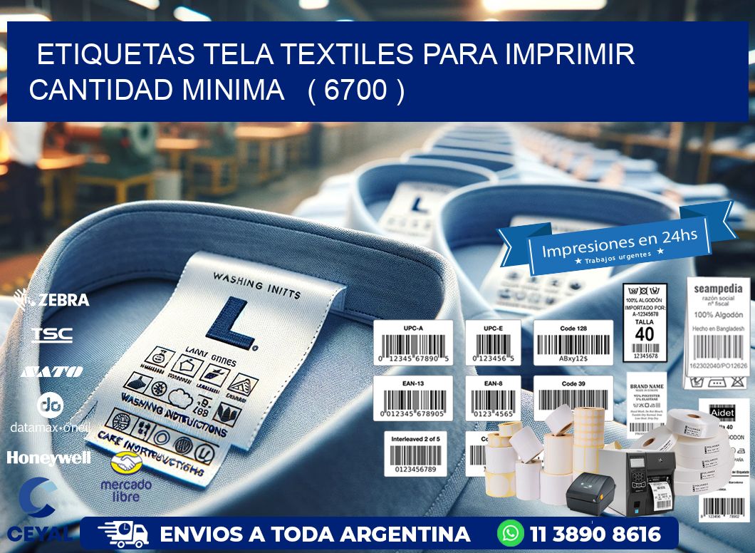 ETIQUETAS TELA TEXTILES PARA IMPRIMIR CANTIDAD MINIMA   ( 6700 )