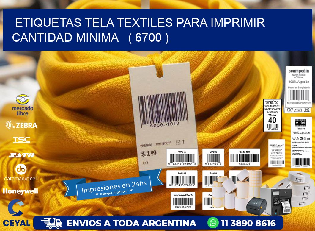 ETIQUETAS TELA TEXTILES PARA IMPRIMIR CANTIDAD MINIMA   ( 6700 )