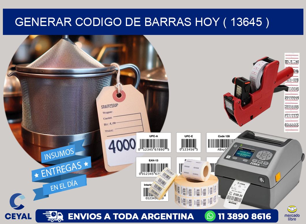 GENERAR CODIGO DE BARRAS HOY ( 13645 )