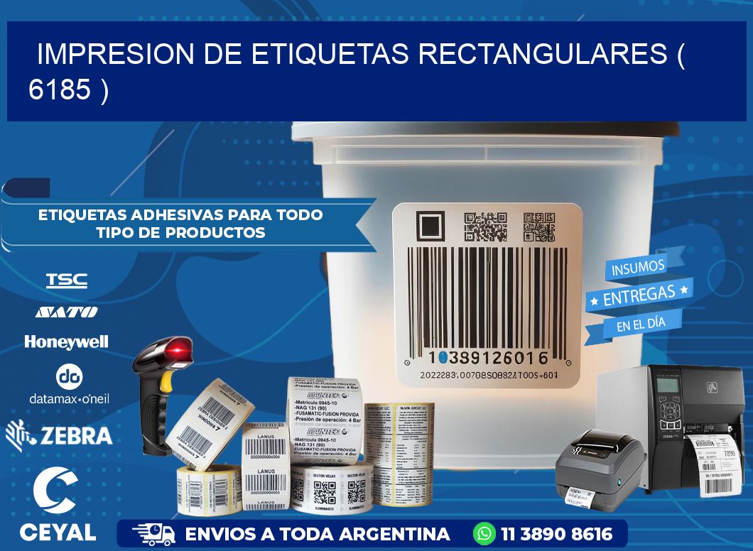IMPRESION DE ETIQUETAS RECTANGULARES ( 6185 )