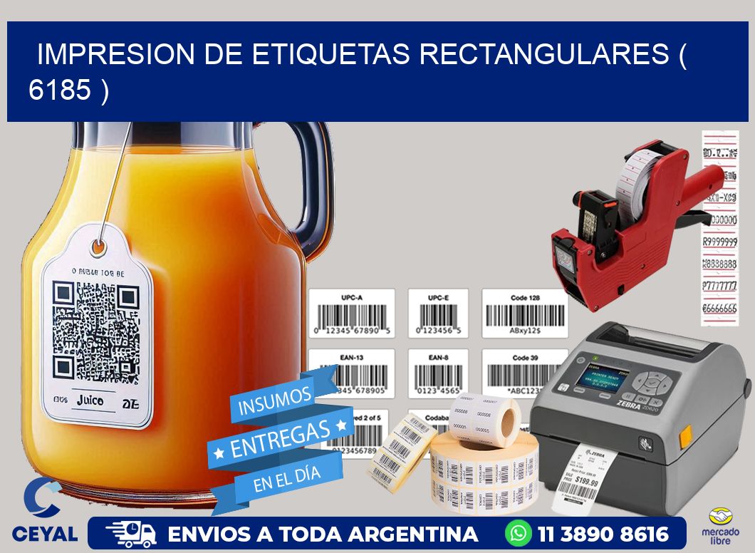 IMPRESION DE ETIQUETAS RECTANGULARES ( 6185 )