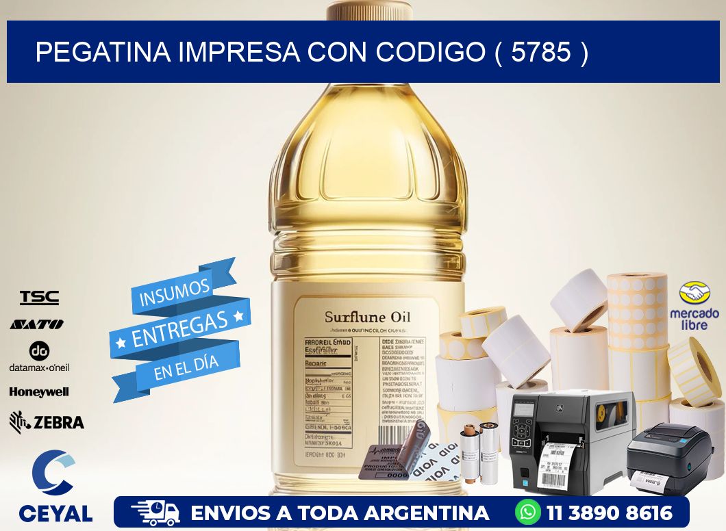 PEGATINA IMPRESA CON CODIGO ( 5785 )